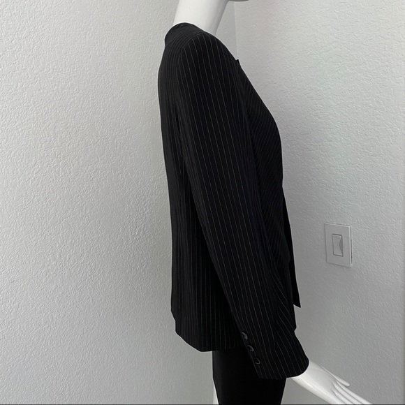 escada crewneck button front pin stripe blazer - Picture 3 of 8